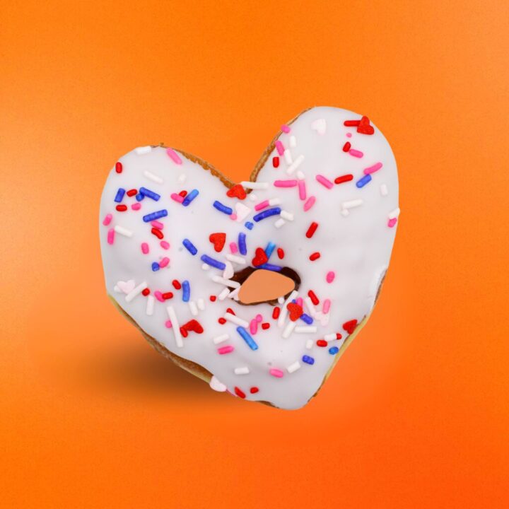 Heart Shape White Sprinkle Raised