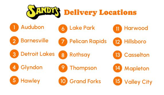 Sandysdelivery Locations