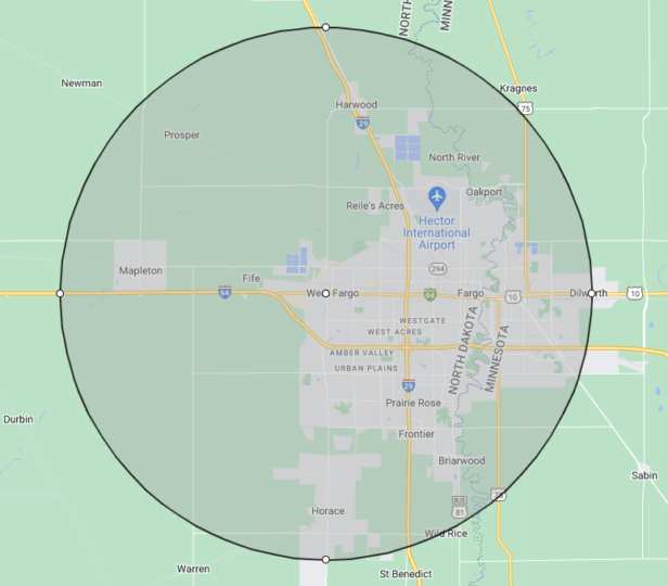 FM Area Delivery Radius